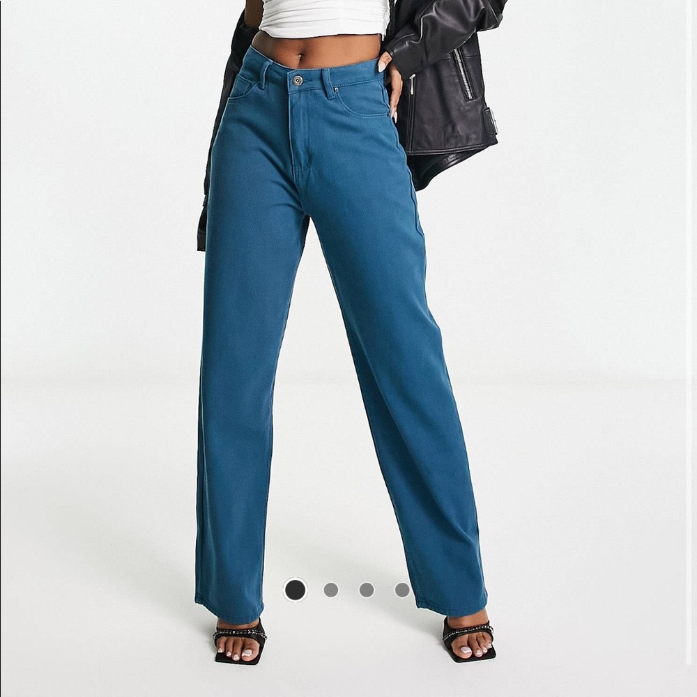Blue wide leg jeans